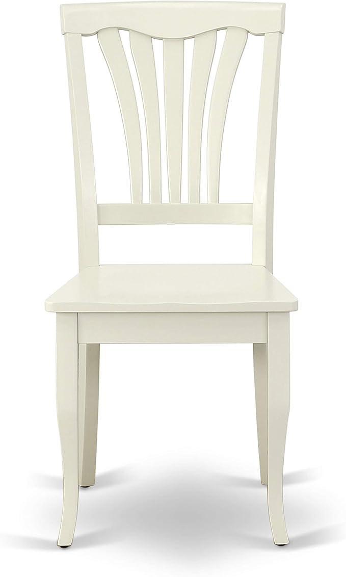 East West Furniture SUAV5-LWH-W 5 Piece Dining Table Set for 4 Includes a Round Kitchen Table with Dropleaf & Shelves and 4 Kitchen Dining Chairs, 42x42 Inch, Linen White