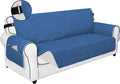 PureFit Reversible Sofa Couch Cover Water Resistant Couch Covers for 3 Cushion, Washable Furniture Cover with Non-Slip Foam and Adjustable Strap for Dogs, Pets (Sofa, Blue/Ivory)