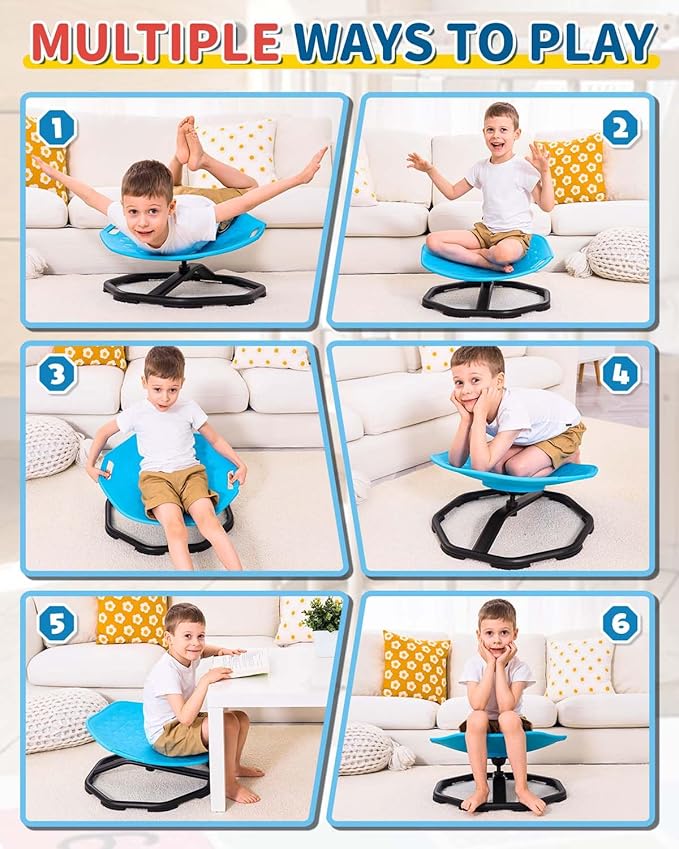 KidBloom Spinning Chair for Autistic Kids, Upgrade Handle Sensory Chair, Autism & ADHD Chair, Kid's Furniture, Autism Sensory Products for Kids