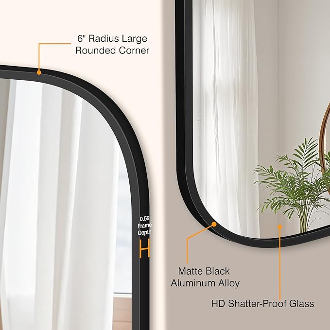 Bathroom Mirrors for Over Sink, 35x35 Vanity Squircle Mirror for Bathroom Sink, HD Shatterproof Square Wall Mirror for Bathroom Washroom Lavatory Restroom Metal Frame
