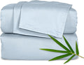 Pure Bamboo Full Sheets, Genuine 100% Organic Viscose Derived from Bamboo Bed Sheet Set, Luxuriously Soft & Cooling, Double Stitching, Lifetime Quality Promise (Full, Glacier)