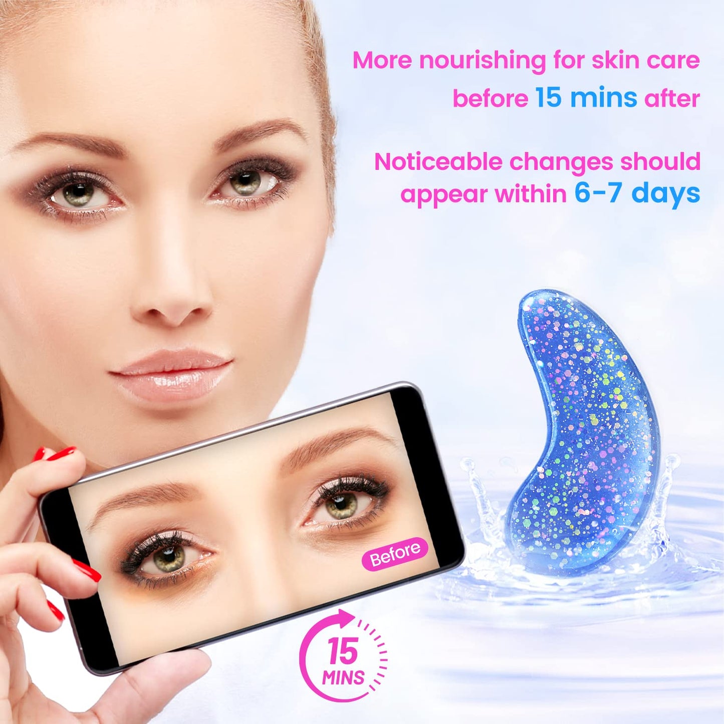 Eye Masks (36 Pairs) - Under Eye Patches for Relieves Dark Circles, Fine Lines and Puffiness, Revitalizing Eye Gel Pads - Ideal for Daily Skin Care & Gift Choice