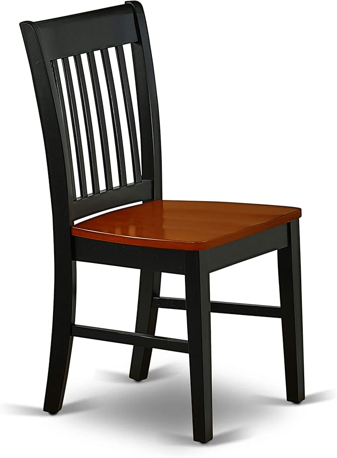 East West Furniture QUNO5-BCH-W 5 Piece Kitchen Table & Chairs Set Includes a Rectangle Dining Table with Butterfly Leaf and 4 Dining Room Chairs, 40x78 Inch, Black & Cherry