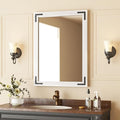 VocalStar White Wood Framed Mirror 22 x 30 Inch, Rustic Natural White Wooden Rectangle Bathroom Vanity Wall Mirror for Farmhouse Boho Decor, 1/4-inch Shatterproof Glass | Waterproof