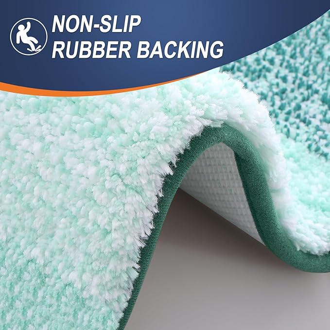 OLANLY Bathroom Runner Rugs 59x24, Extra Soft Absorbent Microfiber Bath Rugs, Rubber Backing, Quick Dry, Washable Bath Mats for Bathroom Floor, Tub and Shower, Home Decor Accessories, Blackish Green