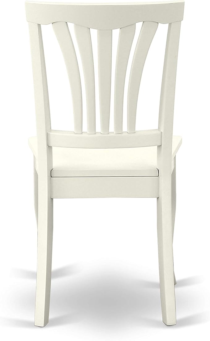 East West Furniture LGAV7-LWH-W 7 Piece Dining Room Table Set Consist of a Rectangle Kitchen Table with Butterfly Leaf and 6 Dining Chairs, 42x84 Inch, Linen White