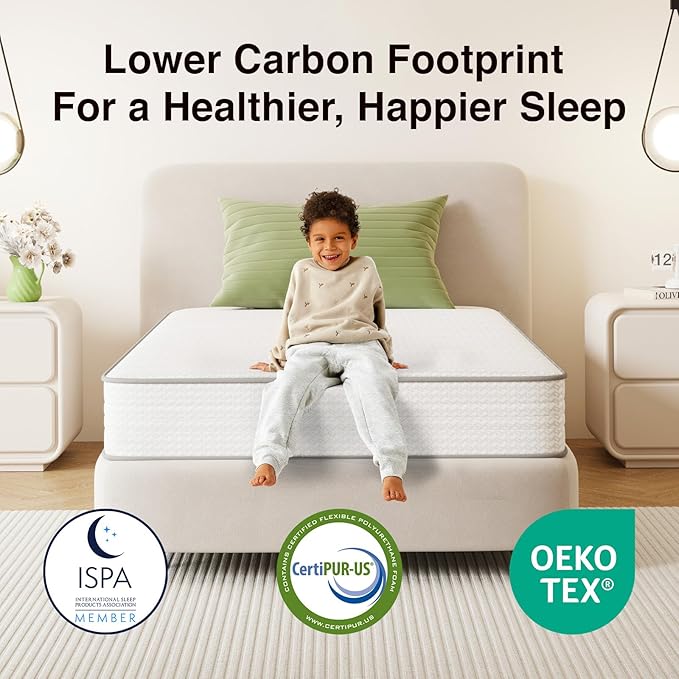 Novilla Full Size Mattress, 8 Inch Full Mattresses in a Box with Smarts™ Coil for Pressure Relief, Medium Firm Foam and Spring Hybrid Colchones with CertiPUR-US Certified for Kids