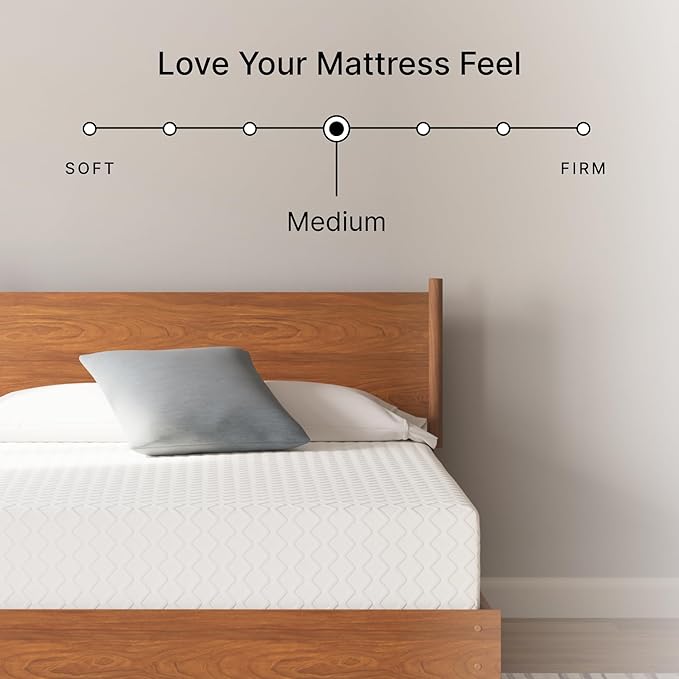 Signature Design by Ashley Queen Size Chime 12 Inch Medium Firm Memory Foam Mattress with Green Tea & Charcoal Gel for Pressure Relief, Fiberglass Free, Mattress In A Box