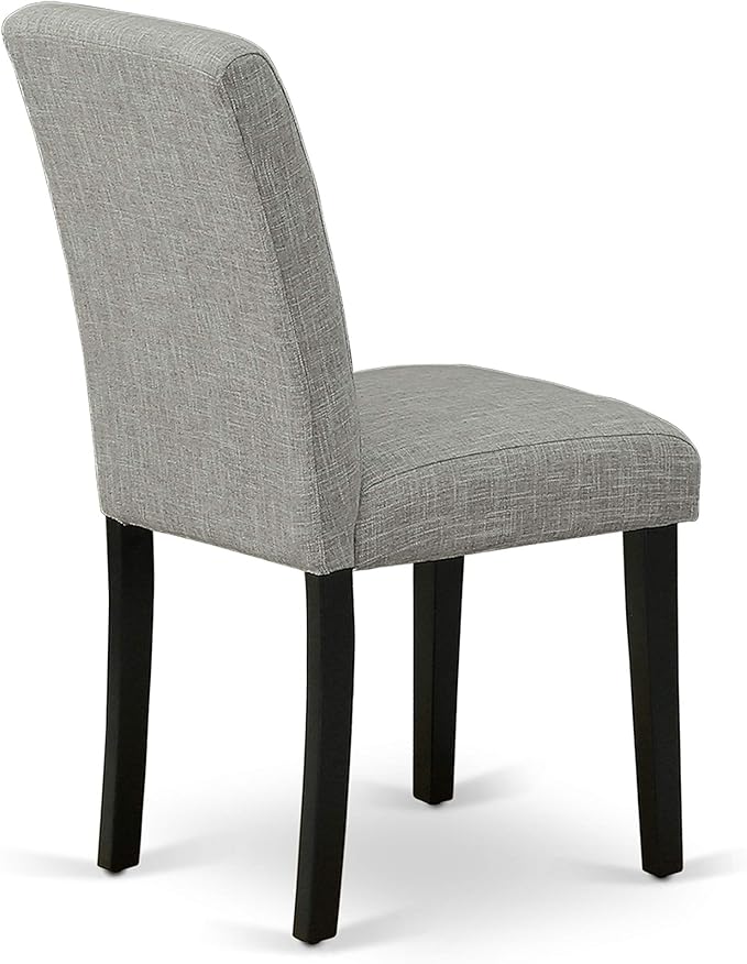 East West Furniture DUAB7-BLK-06 7 Piece Dining Room Table Set Consist of a Rectangle Kitchen Table and 6 Shitake Linen Fabric Parson Dining Chairs, 36x60 Inch, Black