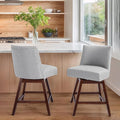 Counter Height Barstools Set of 2,360° Swivel Bar Stools with Back,26 inch Modern Counter barstools,Upholstered Bar Tall Stools for Kitchen Counter,Kitchen Island,Bar, Home (Light Gray, SET OF 2)