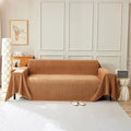 STACYPIK Thick Burnt Orange Sofa Cover, Breathable Chenille Couch Cover for Sectional, Pet Friendly Protector for 3 Cushion Couch, Pumpkin Loveseat Cover for L-Shaped, Washable Sofa Slipcover-71X150IN
