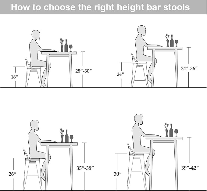24 Inch Swivel Bar Stools Set of 4 with Backs Counter Height Industrial Metal Barstools Island Bar Chairs for Home Kitchen Dining Room (Swivel 24 inch, Silver Wooden)