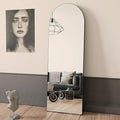 BEAUTYPEAK 64"x21" Arch Full Length Mirror, Hanging or Leaning Arched-Top Full Body Mirror with Stand for Bedroom, Dressing Room, Black