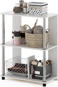 Furinno Jaya Simple Design 3-Tier Bookcase / Bookshelf / Display Rack with Stainless Steel Tubes, White Oak
