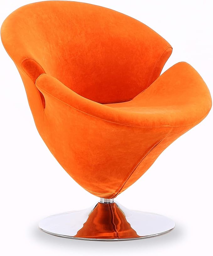Manhattan Comfort Tulip Swivel Accent Chair Set of 5 with 360° Turn, Modern Flower Inspired Design, Soft Velvet Upholstery, Polished Chrome Base, No Assembly Required, 300 Lbs Capacity, Multi Color