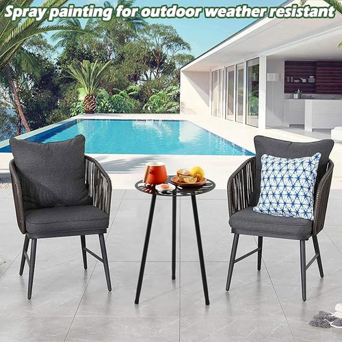 1 Pack Metal Outdoor Side Tables Small Outside End Table for Patio Round Accent Garden Corner Table for Small Spaces, Balcony, Porch Plant Stand Indoor