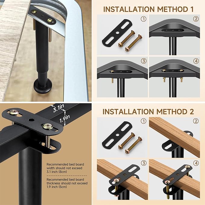 Adjustable Height Bed Support Legs 13.8-23.6 inch, Bed Frame Center Support Legs for Bed Frame/Bed Center Slat/Furniture, Heavy Duty Metal Bed Replacement Legs Bed Slats Support Legs, Upgraded Version