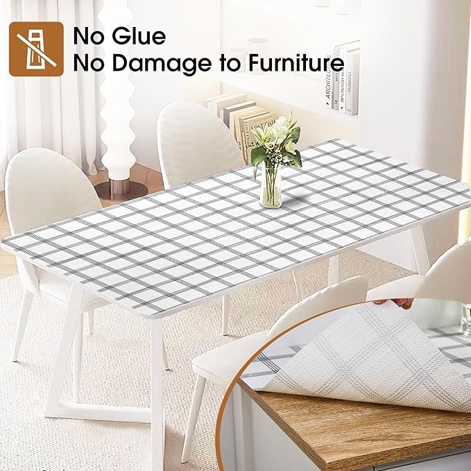 Beautysaid Shelf and Drawer Liner for Kitchen Cabinet, Non Adhesive Non Slip Shelf Paper Waterproof Washable Thickened for Dresser Pantry Shelve Bathroom Protector Liner(Plaid,23.6 in x 10 FT)