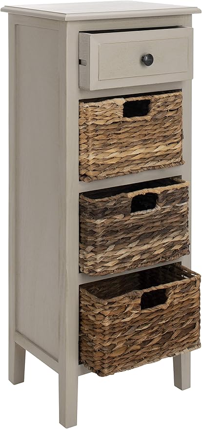 Safavieh Home Michaela Coastal Vintage Grey 4-drawer Side Table