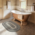 Homespice Manchester Braided Oval Rugs 20x30 - Black and Tan Jute Kitchen Rug for Country Primitive Decor