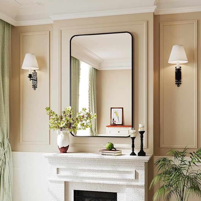 Black Bathroom Mirror 30x60,Black Vanity Mirror,espejos para baños,Mirrors for Bathroom Sink,Bathroom Mirrors for Vanity,Restroom Mirror