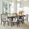 COLAMY Upholstered Wooden Dining Chairs Set of 6, Kitchen Chairs with Open Back, 19 Inch Mid Century Modern Dining Room Chairs, Farmhouse Dining Side Chairs for Dining Room Kitchen Restaurant, Brown