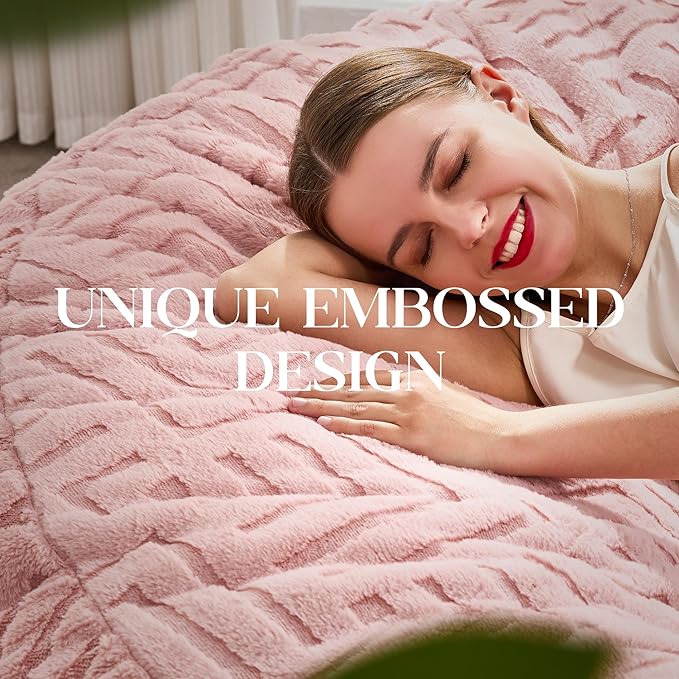 Hobestluk Bean Bag Chairs Adults Beanbag Chair with Filler Large Bean Bags with Fluffy Embossed Cover, Giant Bean Bag Chairs for Adults (Pink, 4FT - 44” x 44” x 24”)