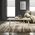 Roundhill Furniture Arona Mid-Century Modern Wood Shelf Coffee Table, Off-White Finish