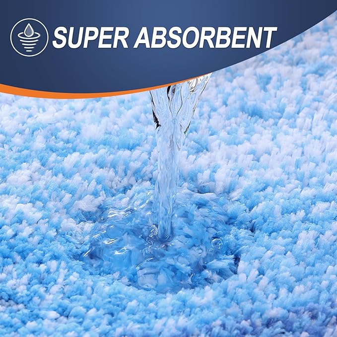 OLANLY Bathroom Runner Rugs 54x24, Extra Soft Absorbent Microfiber Bath Rugs, Rubber Backing, Quick Dry, Washable Bath Mats for Bathroom Floor, Tub and Shower, Home Decor Accessories, Light Royal Blue