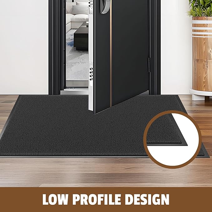 Front Door Mat Outside Entrance, 60" x 36" Doormat Outdoor Indoor Entrance, Non Slip Indoor Mats for Entryway, Heavy Duty Waterproof Low Profile Welcome Mat for Entry, Patio, High Traffic Areas