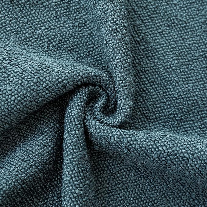 Foindtower Pack of 2 Textured Boucle Throw Pillow Covers Accent Solid Pillow Cases Cozy Soft Decorative Couch Cushion Case for Chair Sofa Bedroom Living Room Home Decor 18x18 Inch Misty Blue