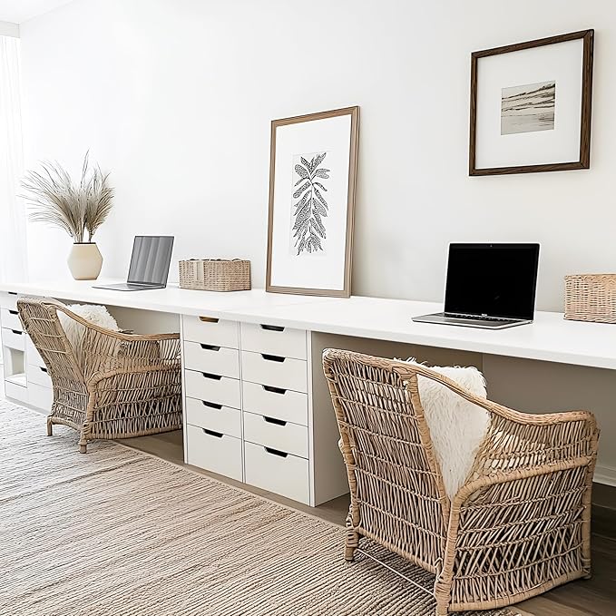 Kaboon 45.67"x23.62" White Table Top, Solid One-Piece Desktop, Reversible Melamine Countertop, Double Desks, L-Desk DIY