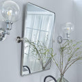 TEHOME 20x30'' Brushed Nickel Pivot Mirror Rectangle Bathroom Vanity Mirror Brushed Silver Rounded Corner Metal Framed Tilting Beveled Vanity Wall Mirrors