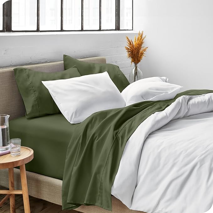 Bare Home Full Sheet Set - Luxury 1800 Ultra-Soft Microfiber Full Bed Sheets - Double Brushed - Deep Pockets - Easy Fit - 4 Piece Set - Bedding Sheets & Pillowcases (Full, Cypress)