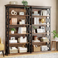 Tribesigns 6-Tier Bookcase, 71 Inches Industrial Bookshelves and Bookcases, Floor Standing 5 Shelf Display Storage Shelves Tall Bookcase for Home Office, Living Room, Bed Room, 2 Pcs