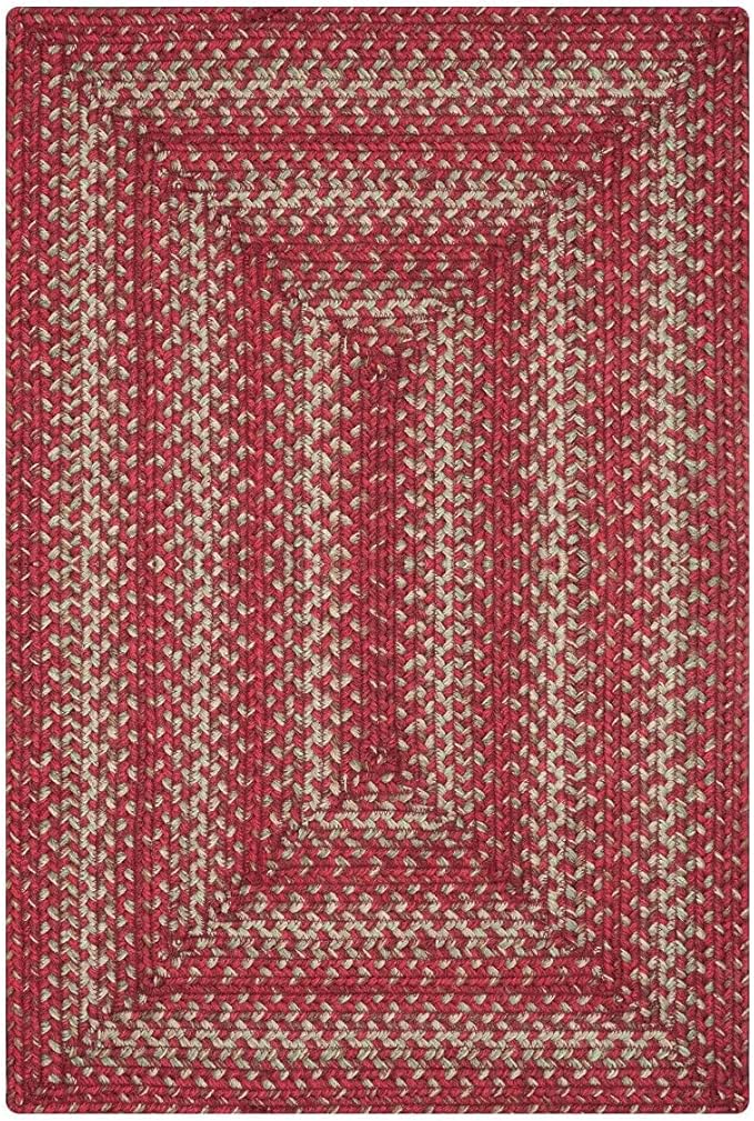 Homespice Apple Pie Jute Red 8x10' Braided Area Rug for Living Room, Bedroom and Dining Room. Pet Friendly. Decor Styles- Farmhouse Rug, Rustic, Vintage, Cottage, Primitive, Country, Boho Rug