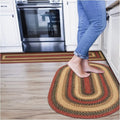 Highland Multi Color Jute Braided Oval Rugs, 27x45 - Warm Country and Lodge Decor, Perfect for Laundry Rooms, Kitchens and Entryways - Reversible and Easy to Clean