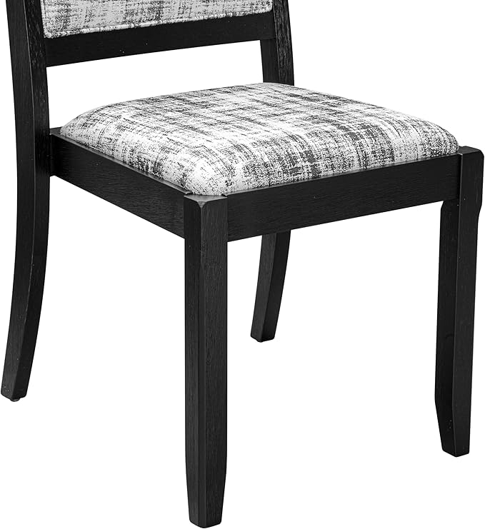 East West Furniture LGX29-BLK-30 -9 Piece Dining Set Includes a Rectangular Kitchen Table with Black Tabletop and 8 Stackable Polyester Fabric Chairs, Black