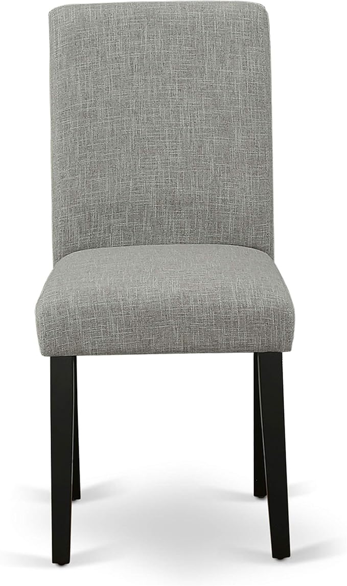 East West Furniture X696AB106-7 7 Piece Modern Dining Table Set Consist of a Rectangle Wooden Table with X-Legs and 6 Shitake Linen Fabric Upholstered Chairs, 36x60 Inch, Multi-Color