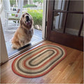 Homespice Chester Red Braided Rugs 2x3' Oval Country Style Rugs for Your Home