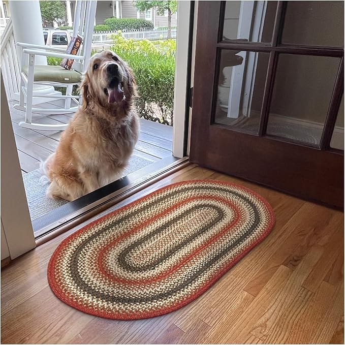 Homespice Chester Oval Braided Rugs 20x30 Perfect for Any Kitchen, Bathroom or Entryway