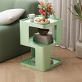 Metal Small Nightstands, Modern Side Table with 3 Tiers Storage, Green End Table for Couch, Living Room Bedroom, Bedside Tables No Assembly Required