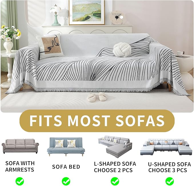 Non Slip Sofa Covers Couch Covers for 3 Cushion Couch Sofa Pet Friendly Washable Couch Covers for Sofa, Soft Thick Sectional Couch Covers L Shape Furniture Protector for Kids, Dogs 71" X134"