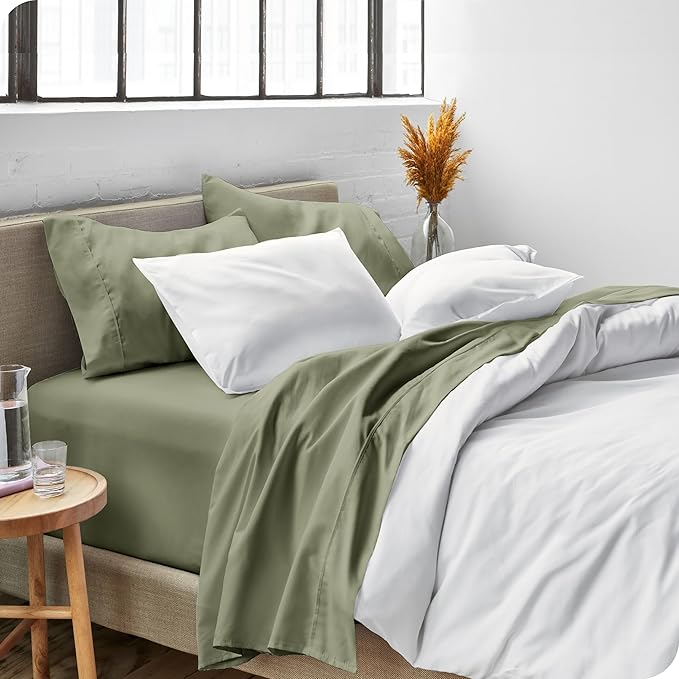 Bare Home Split King Sheet Set - 1800 Ultra-Soft Microfiber Bed Sheets - Double Brushed - Deep Pockets - Easy Fit - 5 Piece Set - Bed Sheets (Split King, Sage)