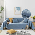 STACYPIK Waterproof Blue Sofa Cover for Dogs, Couch Cover for Sectional, Furniture Protector for 3 Cushion Couch, Anti-Scratch Loveseat Covers for L Shaped, Non-Slip Slipcovers for Loveseat-71X150IN