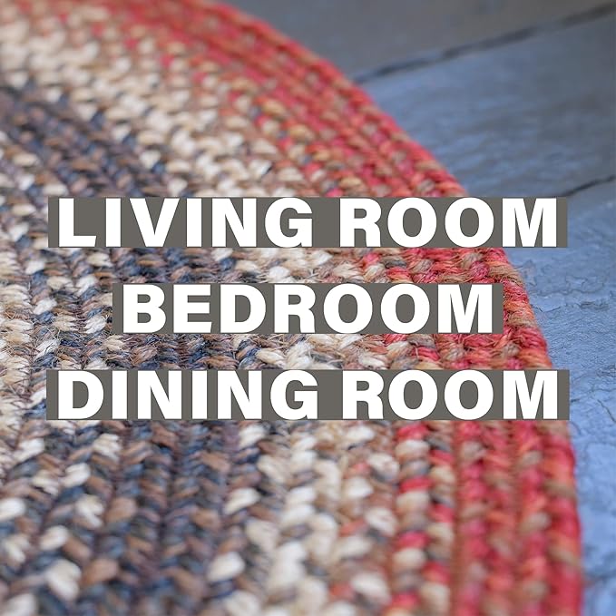 Homespice Chester Braided Area Rugs 4x6' Oval - Ideal Braided Country Rug
