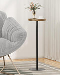 TUTOTAK Tall Round Side Table, Small End Table, Beside Table, Drink Table, Pedestal Side Table, livingroom, Brown TB01BB065