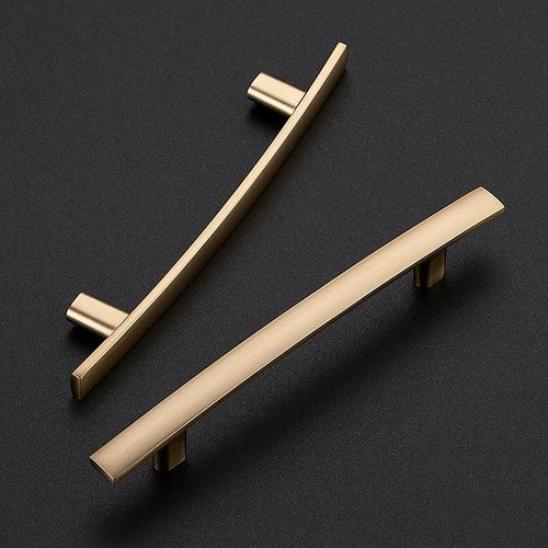 25 Pack Cabinet Handles 4" Hole Center - Curved Cabinet Pulls Champagne Bronze Drawer Pulls for Kitchen Cupboard Solid Handles for Dresser Drawer Arch Closet Hardware