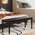 Dining Bench, Wood Bench Solid Oak Wooden Bench Indoor Dining Room Table Home Bedroom Bed End Restaurant Modern Hallway Furniture (Black, 72" W x 13.8" D x 17.7" H)