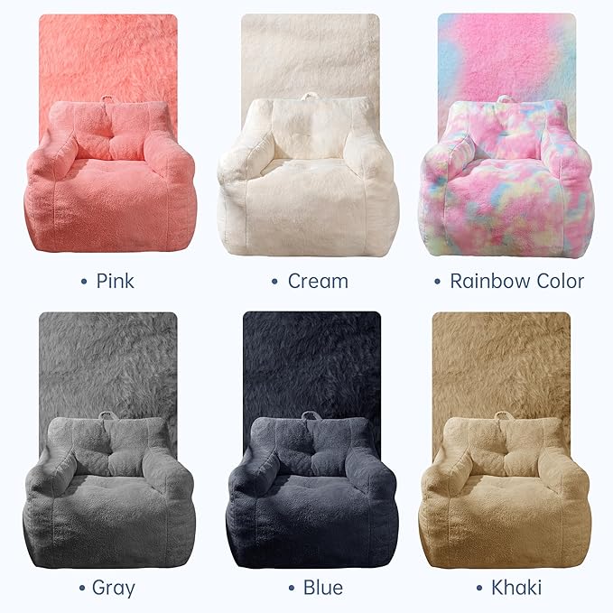 Comfy Chair Bean Bag Chairs for Adults, 3FT Bean Bag Couch Loungers for Teens & Kids, Comfy Memory Foam Bean Bag Chair Filled for Bedroom, Livingroom, Dorm (Khaki)
